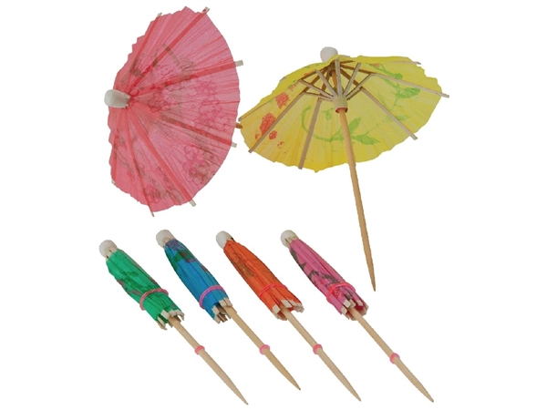 Buy your Papieren parasol cocktailprikkers assorti (144 stuks) at Supplierz BV