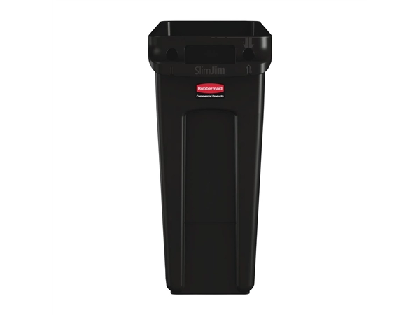 Een Rubbermaid Slim Jim afvalbak met ventilatiekanalen zwart 60L koop je bij Supplierz BV