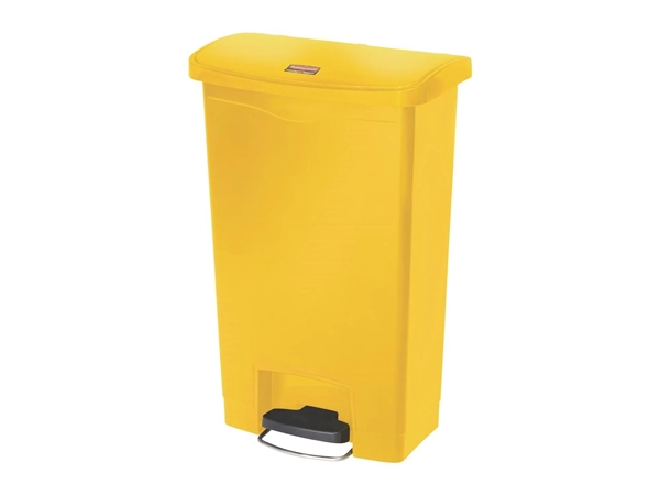 Een Rubbermaid Slim Jim Front Step pedaalemmer 50L geel koop je bij Supplierz BV