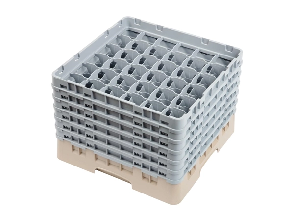 Een Cambro Camrack vaatwaskorf met 36 compartimenten max. glashoogte 29,8cm koop je bij Supplierz BV