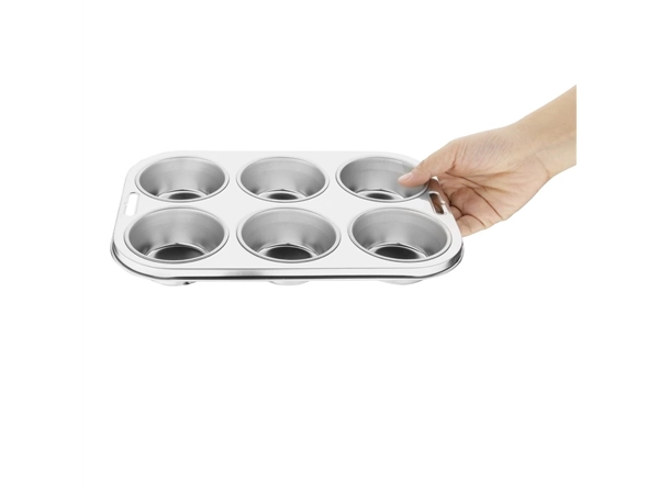 Een Vogue roestvrijstalen muffinbakvorm 6 cups koop je bij Supplierz BV