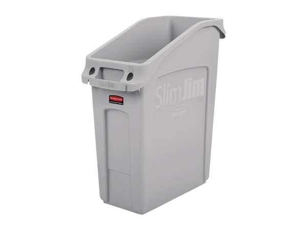 Een Rubbermaid Slim Jim afvalbak grijs 49L koop je bij Supplierz BV