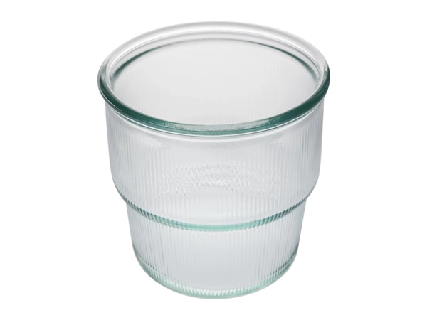 Een Olympia Gerecycled Glas Geribbelde Stapelbare Bekers 300ml (Pak Van 6) koop je bij Supplierz BV