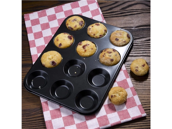 Een Vogue carbonstalen anti-kleef bakvorm 12 mini-muffins koop je bij Supplierz BV