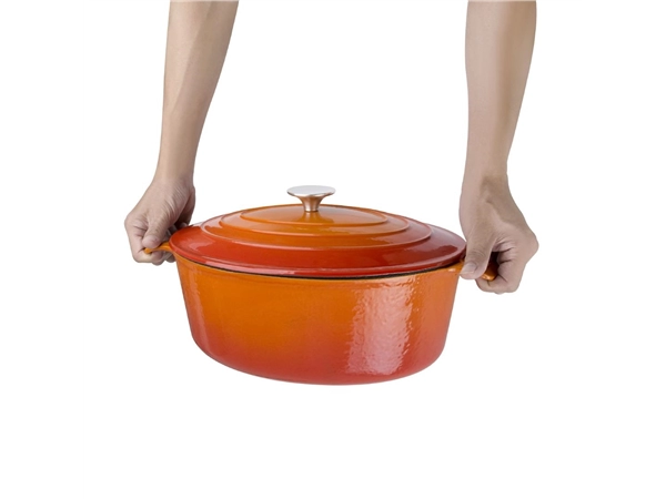 Een Vogue ovale inductie braadpan oranje 6L koop je bij Supplierz BV