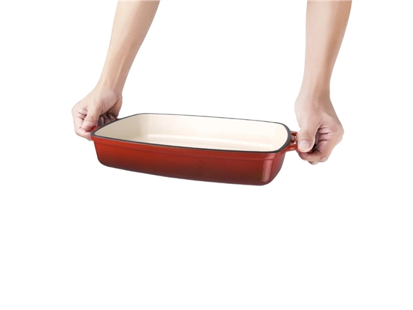 Buy your Vogue rechthoekige gietijzeren ovenschaal rood 2,8L at Supplierz BV