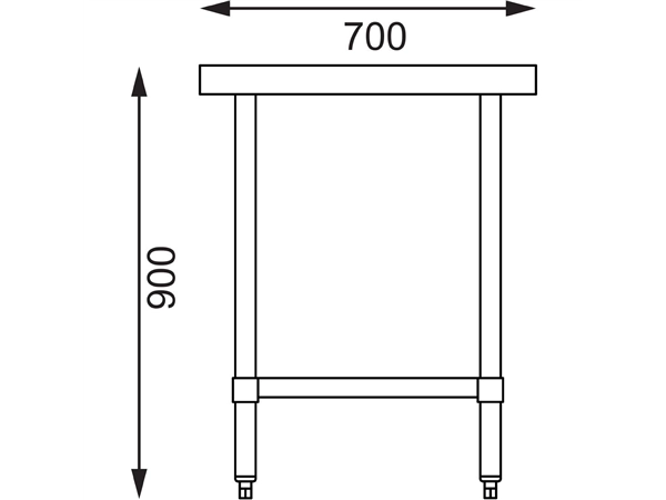 Een Vogue RVS werktafel zonder achteropstand 90x120x70cm koop je bij Supplierz BV