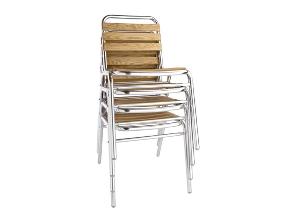 Een Bolero aluminium en essenhouten stoelen (4 stuks) koop je bij Supplierz BV