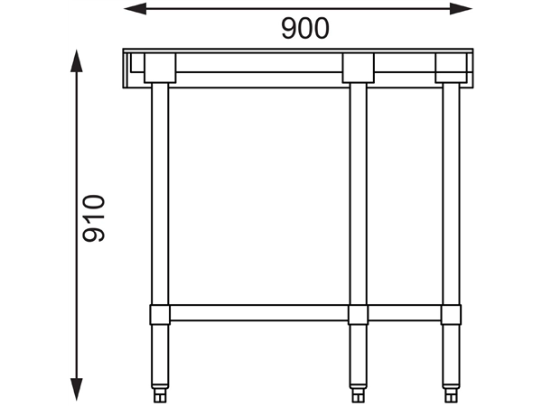 Een Vogue RVS werktafel hoekelement 70cm koop je bij Supplierz BV