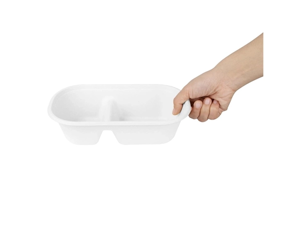 Buy your Fiesta Composteerbare Bagasse Ovale 2-Vak Container 900ml (Pak Van 100) at Supplierz BV