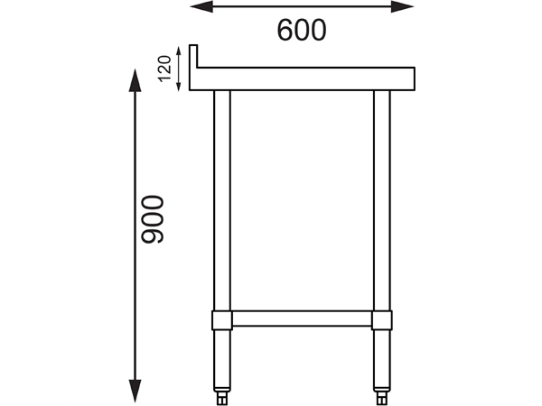 Een Vogue RVS werktafel met achteropstand 90x150x60cm koop je bij Supplierz BV