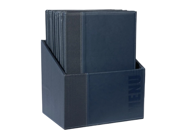 Sie können einen Securit Trendy Menümappen Set mit Holzbox A4 blau (20 Stück) bei Supplierz BV kaufen