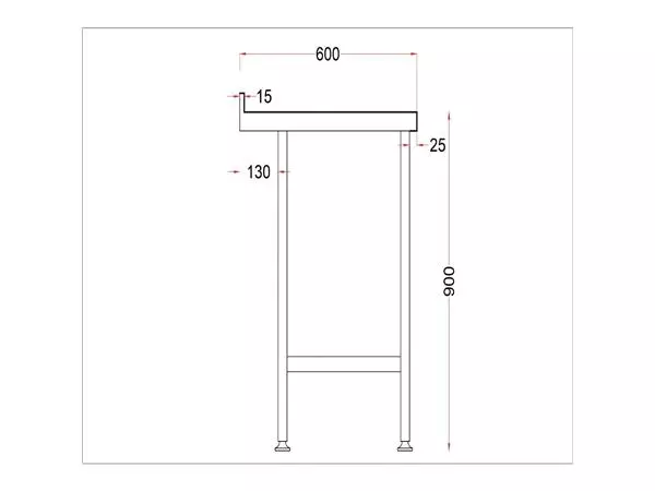 Een Holmes roestvrijstalen wandtafel met opstand 1200 mm koop je bij ShopXPress