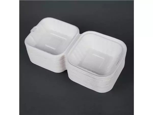 Een Fiesta Compostable bagasse hamburgerbakjes 152mm (500 stuks) koop je bij ShopXPress