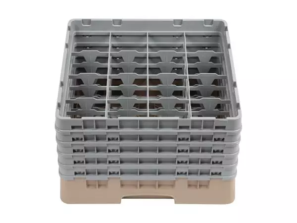 Een Cambro Camrack vaatwaskorf met 16 compartimenten max. glashoogte 25,7cm koop je bij ShopXPress