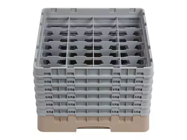 Een Cambro Camrack vaatwaskorf met 16 compartimenten max. glashoogte 29,8cm koop je bij ShopXPress