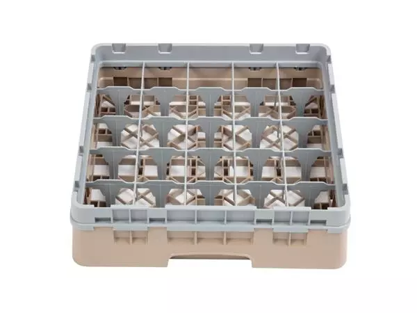 Een Cambro Camrack vaatwaskorf met 25 compartimenten max. glashoogte 9,2cm koop je bij ShopXPress