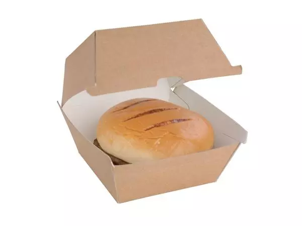 Een Fiesta Compostable composteerbare hamburgerdoosjes kraft groot 112mm vierkant (150 stuks) koop je bij ShopXPress