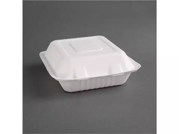 Een Fiesta Compostable composteerbare bagasse voedseldozen 3 compartimenten (200 stuks) koop je bij ShopXPress