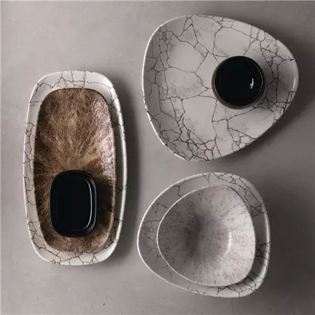 Een Churchill Studio Prints Kintsugi Agate Grey Lotus schalen 177mm (Pak van 12) koop je bij ShopXPress