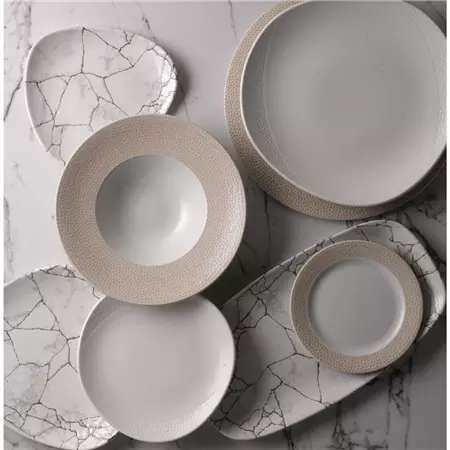 Een Churchill Studio Prints Kintsugi Agate Grey Lotus borden 228mm (Pak van 12) koop je bij ShopXPress