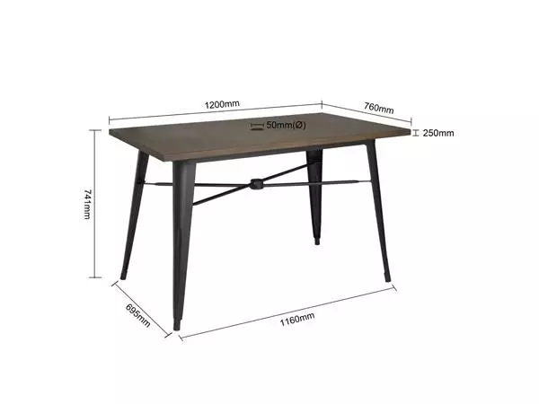 Een Bolero aluminium outdoor tafel 120x76x76cm donker houtdessin koop je bij ShopXPress