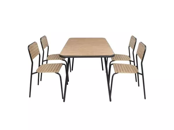 Een Bolero santorini rechthoekige tafel houteffect 1400 mm koop je bij ShopXPress