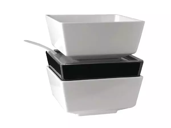 Een APS Float vierkante melamine kom wit 19x19cm koop je bij ShopXPress