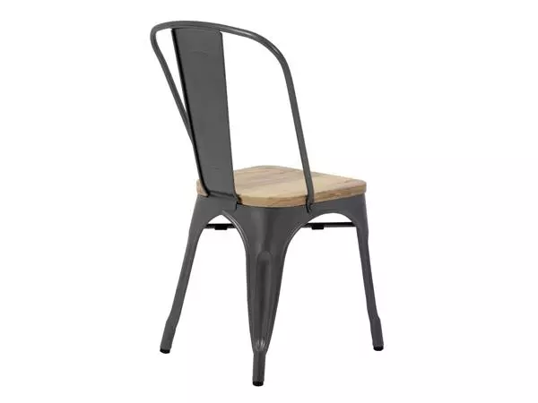 Een Bolero Bistro stalen stoelen met houten zitting grijs (4 stuks) koop je bij ShopXPress