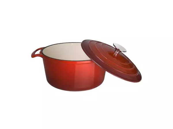 Een Vogue ronde inductie braadpan rood 3,2L koop je bij ShopXPress