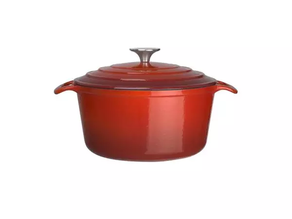 Een Vogue ronde inductie braadpan rood 4L koop je bij ShopXPress