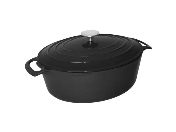 Een Vogue ovale inductie braadpan zwart 6L koop je bij ShopXPress