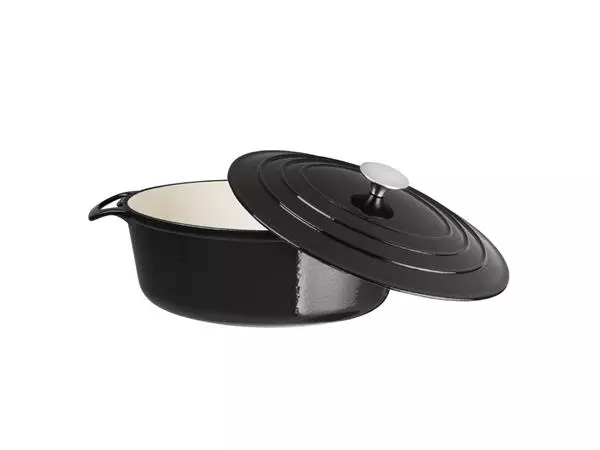 Een Vogue ovale inductie braadpan zwart 5L koop je bij ShopXPress