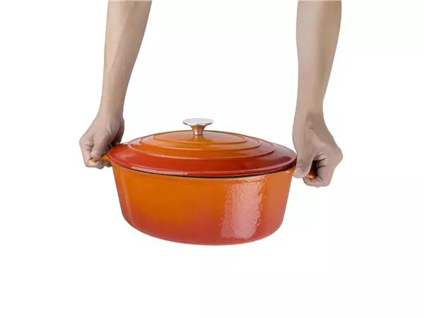 Een Vogue ovale inductie braadpan oranje 6L koop je bij ShopXPress