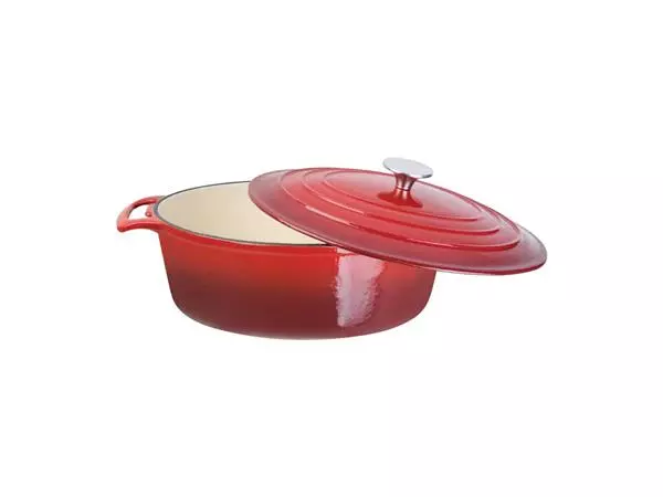 Een Vogue ovale inductie braadpan rood 6L koop je bij ShopXPress