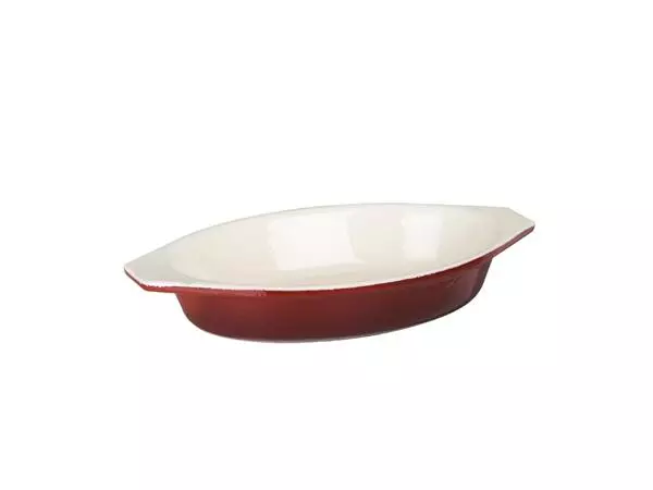 Een Vogue ovale gietijzeren gratineerschaal rood 0,65L koop je bij ShopXPress