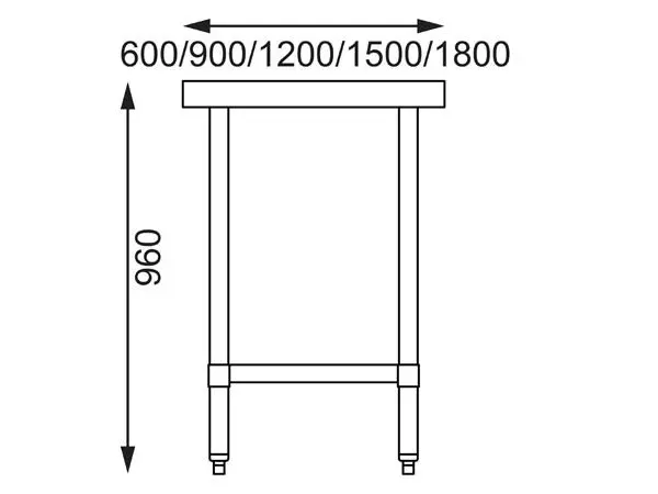 Een Vogue RVS werktafel zonder achteropstand 90x60x70cm koop je bij ShopXPress