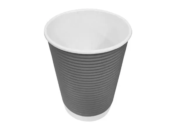 Een Fiesta Recyclable koffiebekers ribbelwand blauwgrijs 225ml (25 stuks) koop je bij ShopXPress