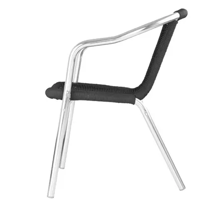 Een Bolero zwarte wickerstoelen met aluminium frame (set van 4) koop je bij ShopXPress