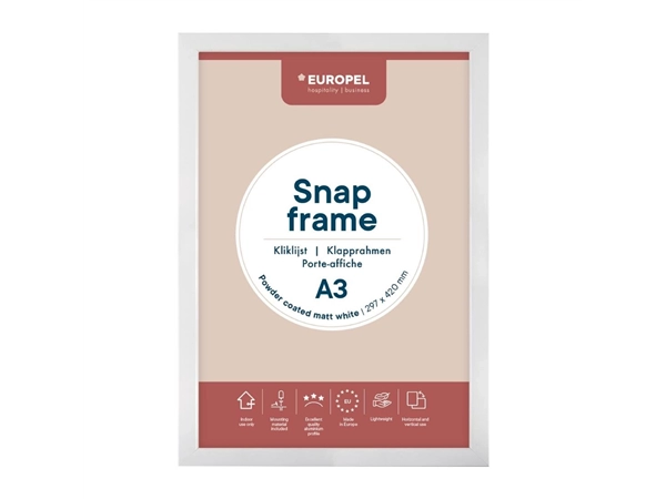 Een Europel snap frame a3 25mm mat wit koop je bij ShopXPress