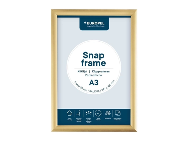 Een Europel klemframe a3 25mm goud koop je bij ShopXPress