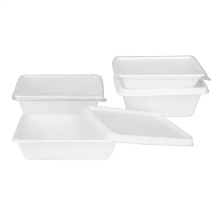 Een Fiesta composteerbare bagasse deksels voor bagasse container bodems (pak van 100) koop je bij ShopXPress