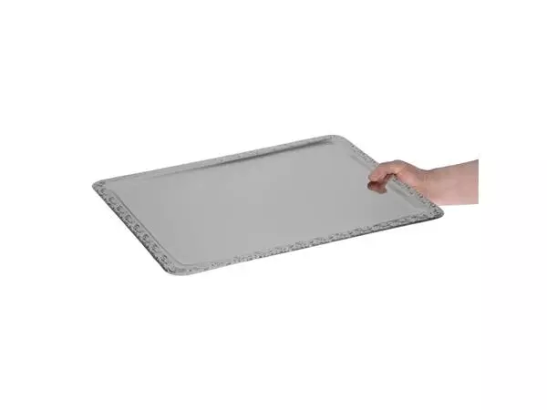 Een APS RVS serveerschaal met versierde rand 50x36cm koop je bij ShopXPress