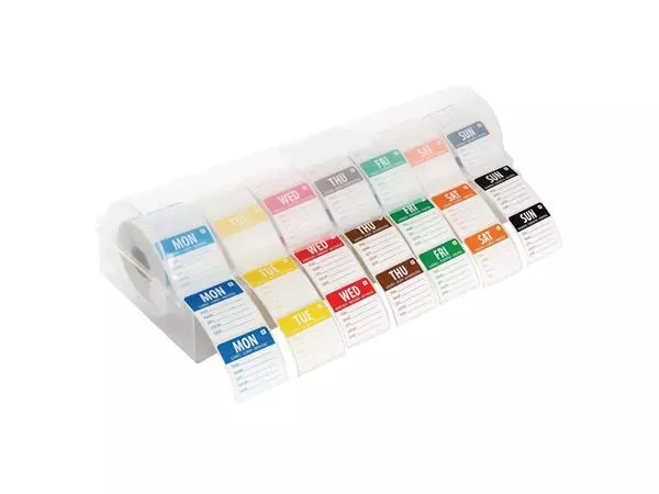 Een Hygiplas afneembare kleurcode stickers met 5cm kunststof dispenser koop je bij ShopXPress