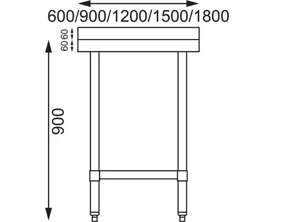 Een Vogue RVS werktafel met achteropstand 90x120x60cm koop je bij ShopXPress