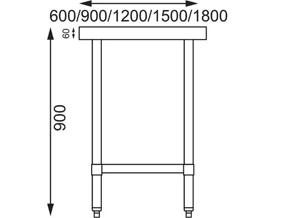 Een Vogue RVS werktafel zonder achteropstand 90x120x60cm koop je bij ShopXPress