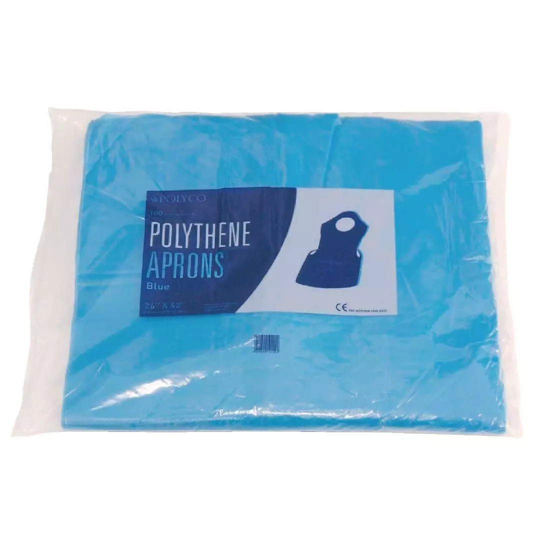 Een Disposable polyethyleen halterschorten 14,5 micron blauw (100 stuks) koop je bij ShopXPress