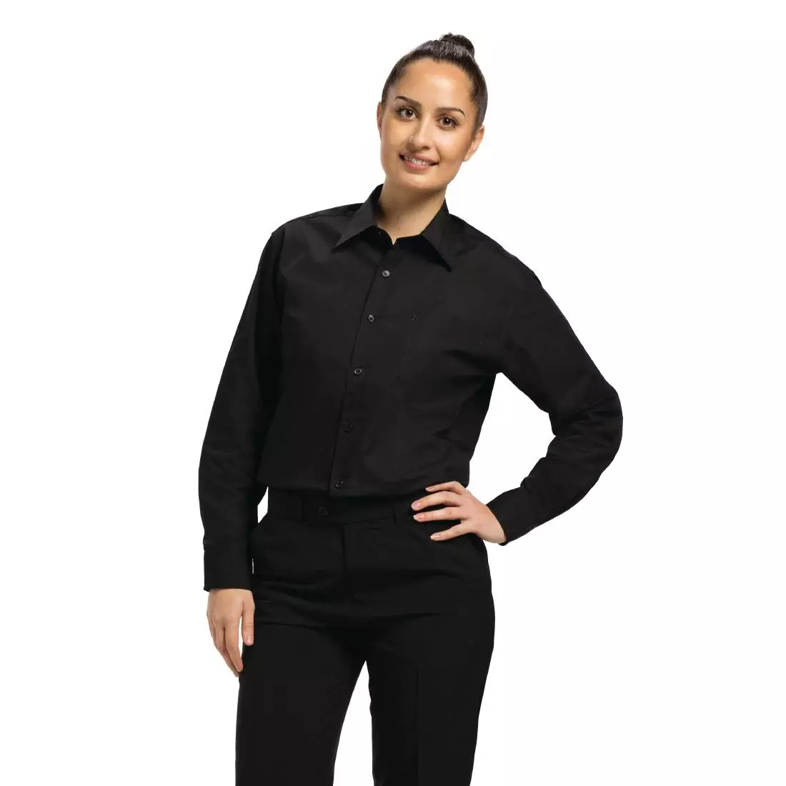 Een Uniform Works unisex overhemd lange mouw zwart S koop je bij ShopXPress