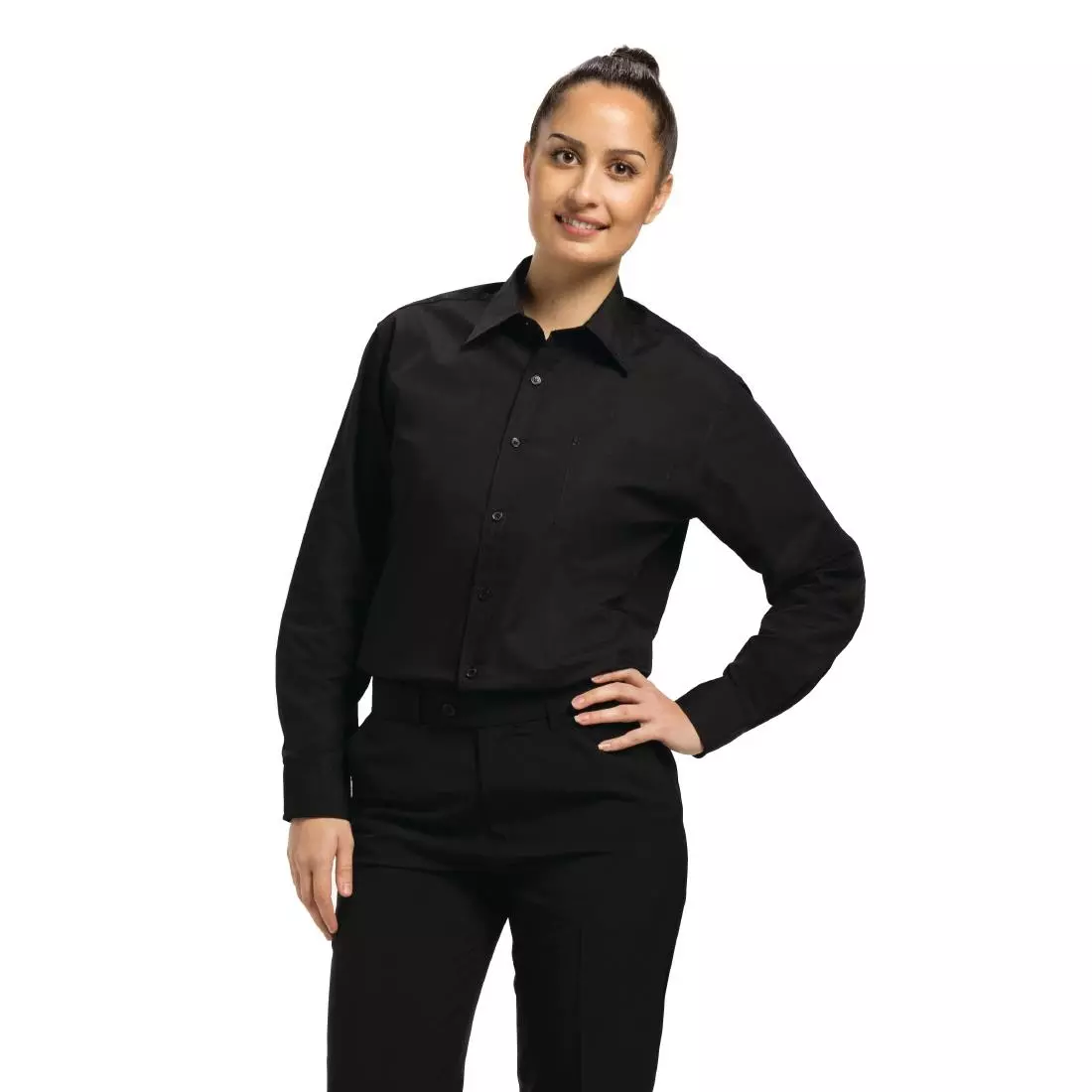 Een Uniform Works unisex overhemd lange mouw zwart L koop je bij ShopXPress