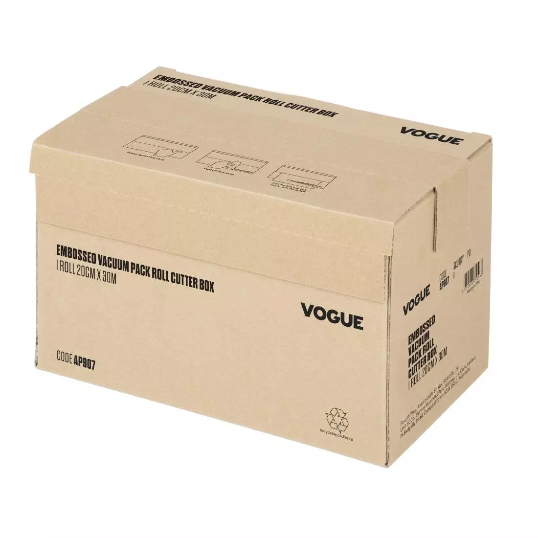 Een Vogue vacuümverpakkingsrol met snijbox (reliëf) 200 mm breed koop je bij ShopXPress